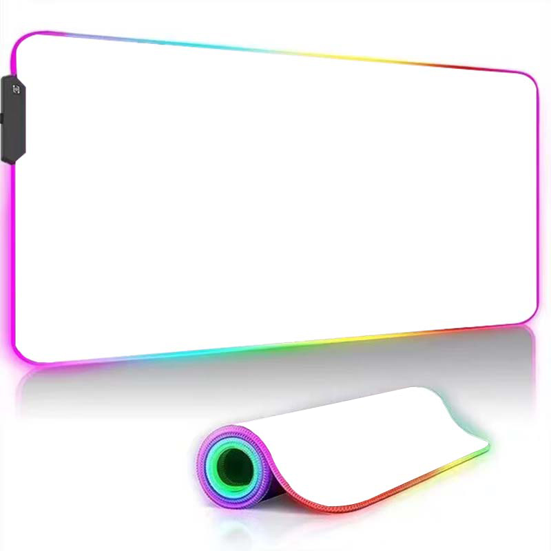 Mouse Pad Blank Sublimation - White And Black LED Mousepad RGB