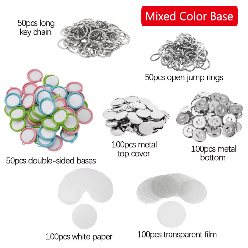 50Pcs/Set DIY Double-Side Key  - Button Badge Blank incelemesi ve fiyatı