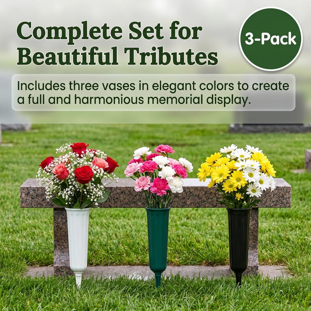 1/3pcs Cemetery Vase with Spik - Yard Sign Blank incelemesi ve fiyatı
