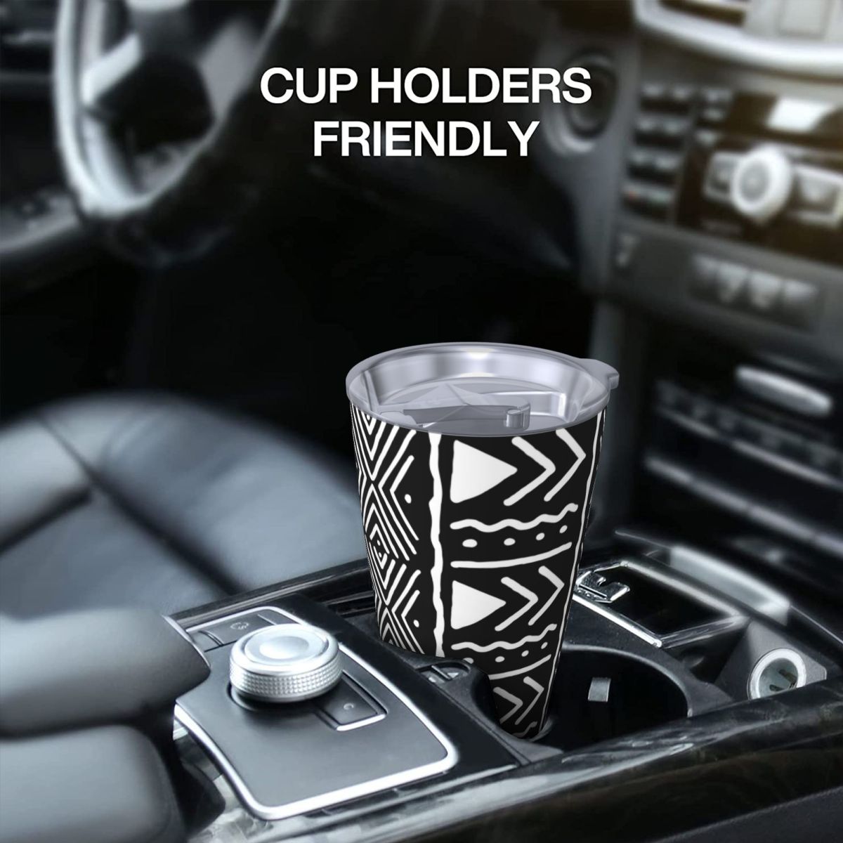 Black And White African Bogola - Tumbler 20Oz White incelemesi ve fiyatı