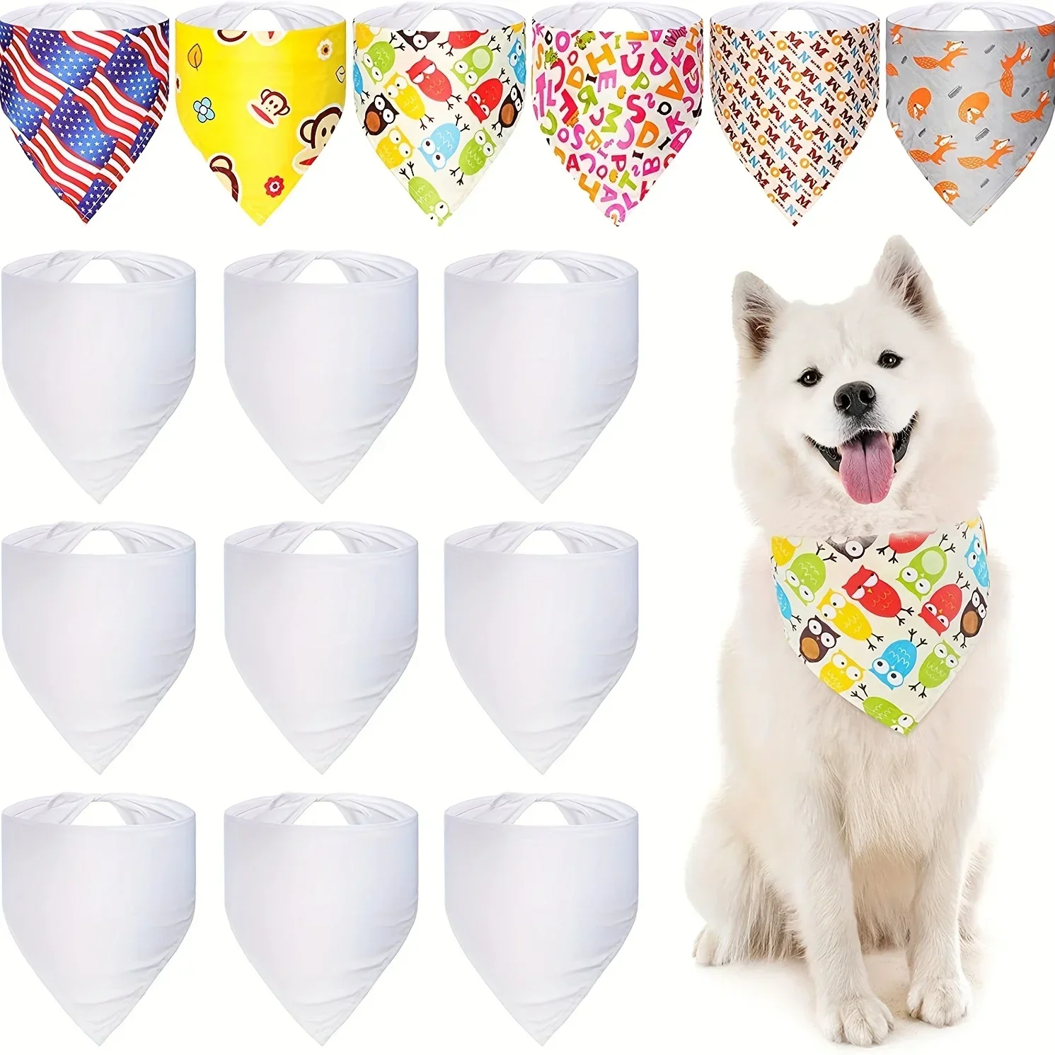 30pcs White Polyester Blank Do - Bandana Blank White incelemesi ve fiyatı