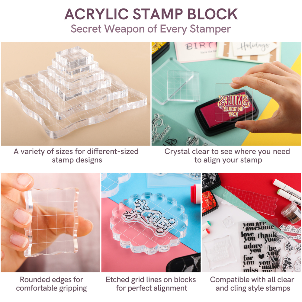 3pcs Clear Acrylic Stamp Block - Photo Acrylic Block incelemesi ve fiyatı