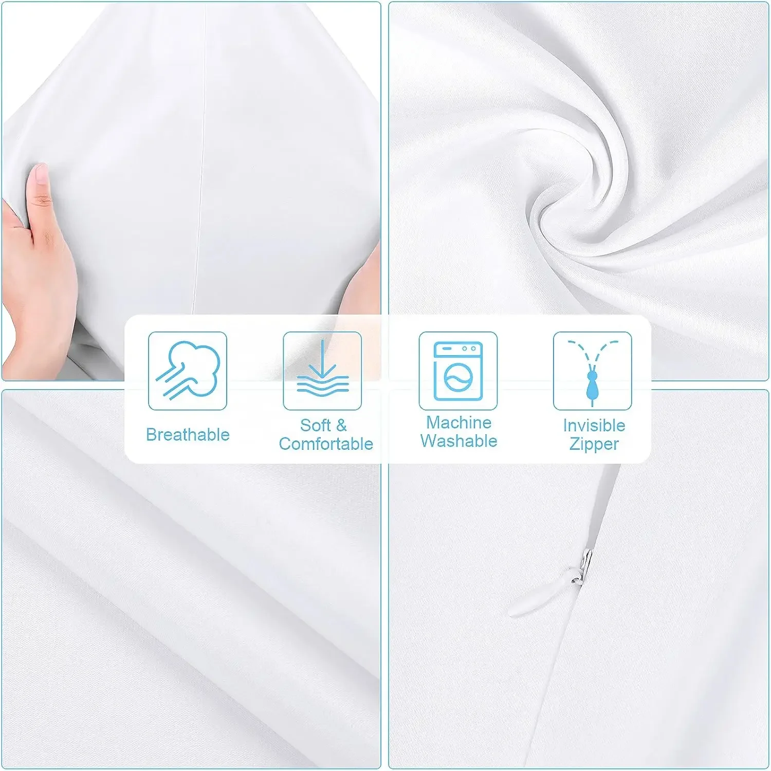4-Pack White Polyester Peach S - Pillow Cover Sublimation incelemesi ve fiyatı
