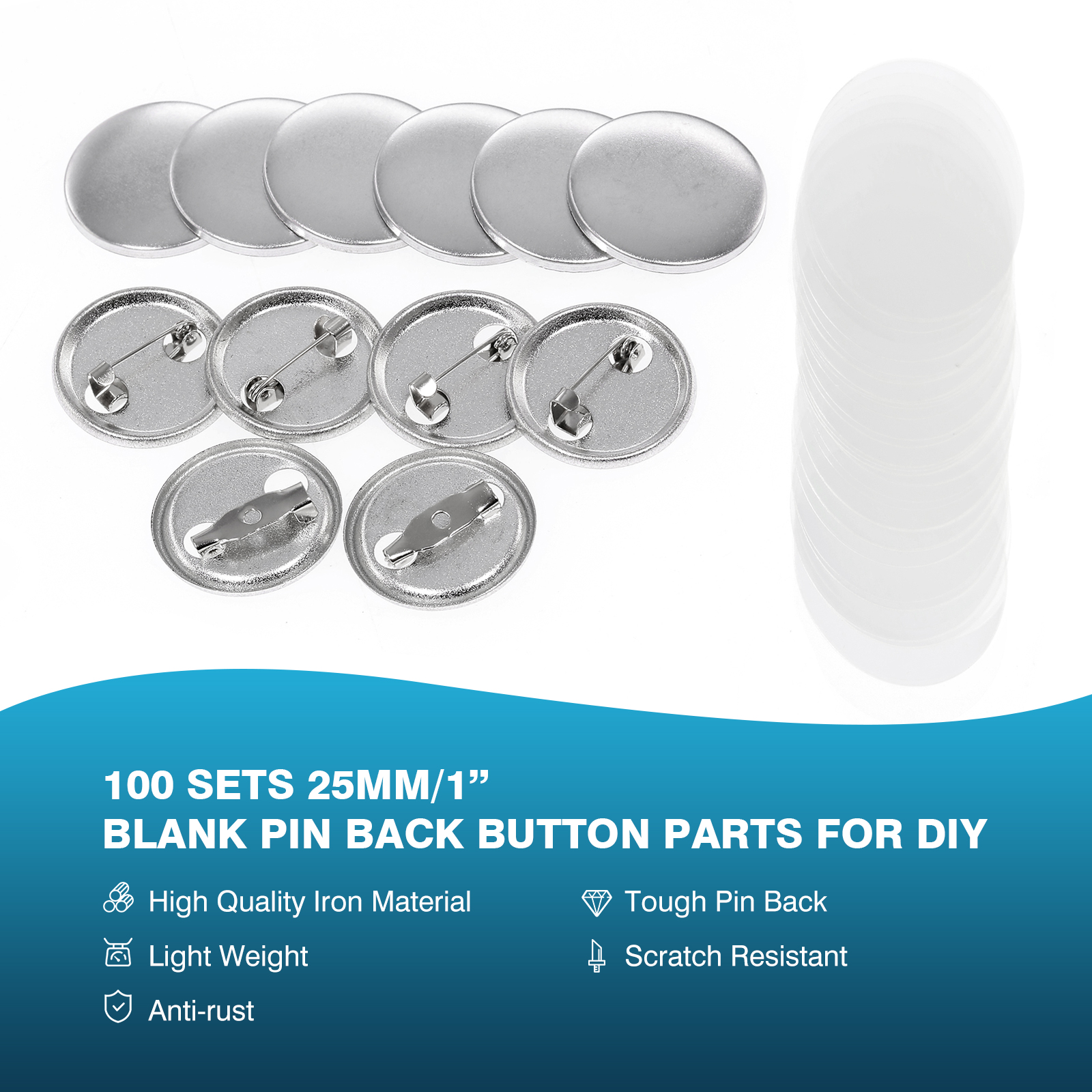 100Pcs Mini DIY Round Mirror M - Button Badge Blank incelemesi ve fiyatı