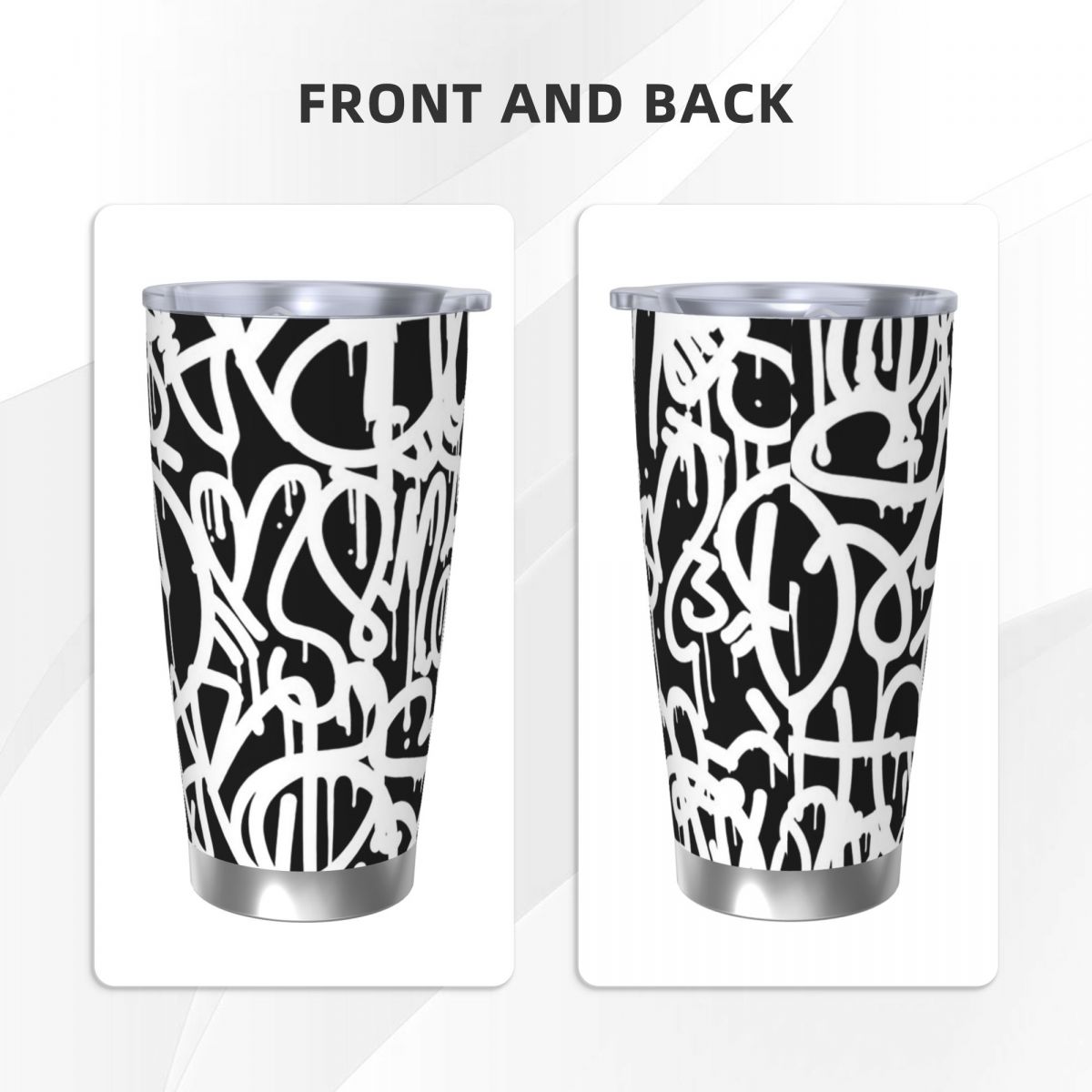 Black And White Graffiti Stain - Tumbler 20Oz White incelemesi ve fiyatı
