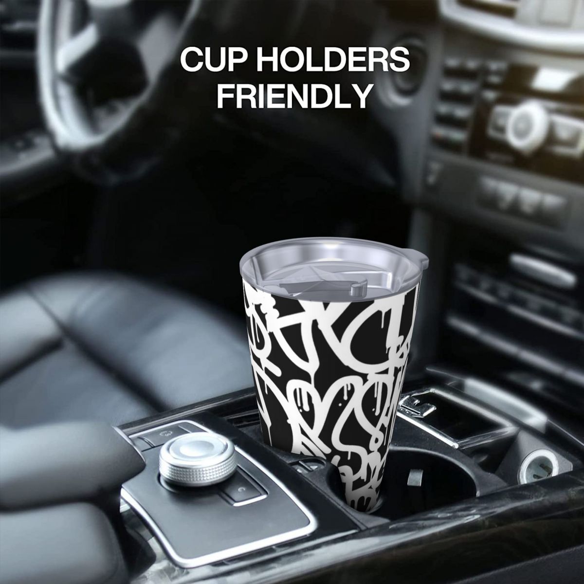 Black And White Graffiti Stain - Tumbler 20Oz White incelemesi ve fiyatı