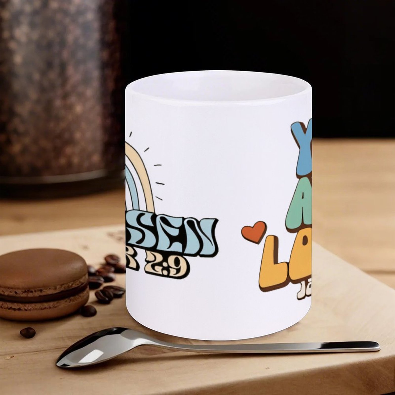 A Rainbow And A Rainbow With T - Sublimation Mug White incelemesi ve fiyatı