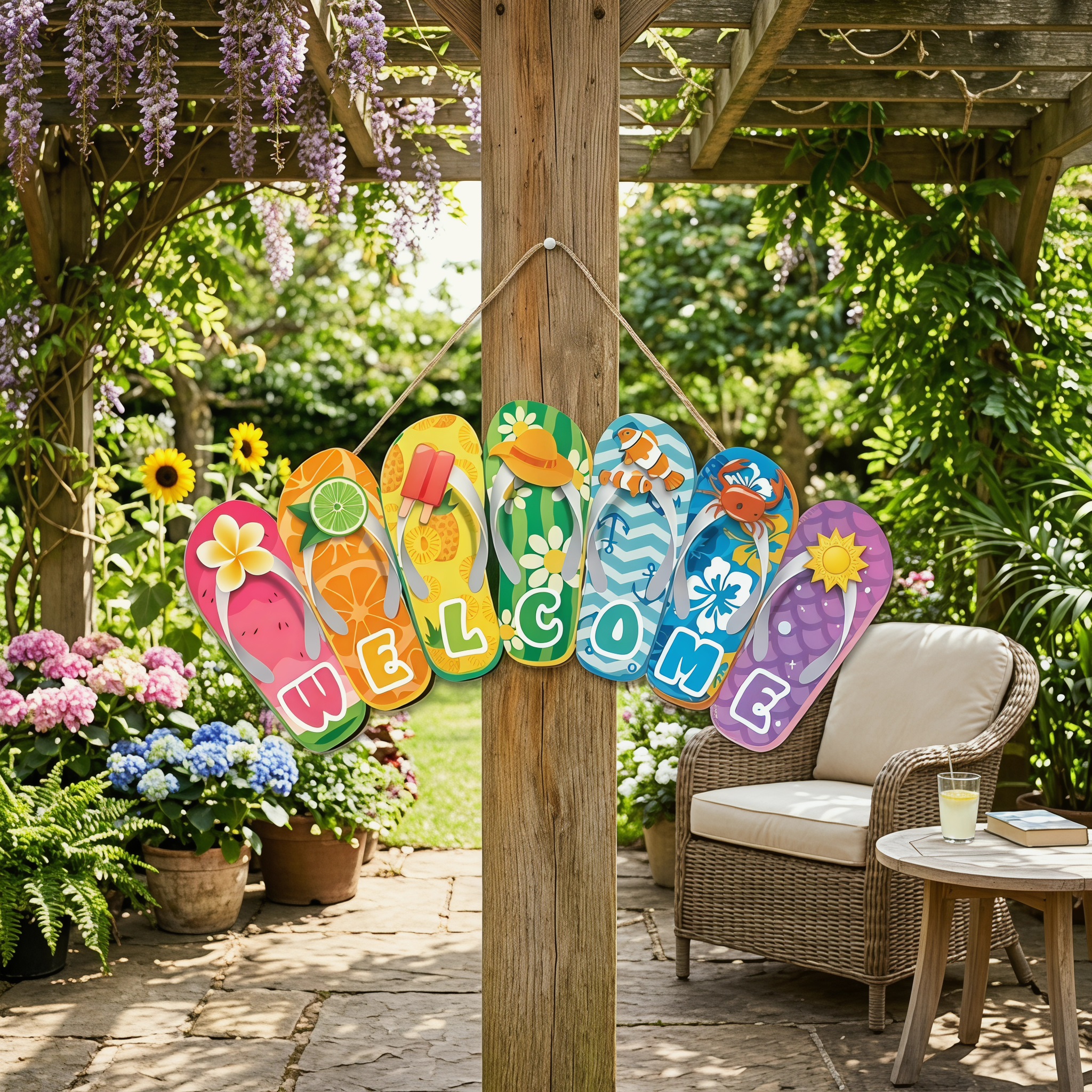 Hello Summer Felt Slippers Doo - Yard Sign Blank incelemesi ve fiyatı