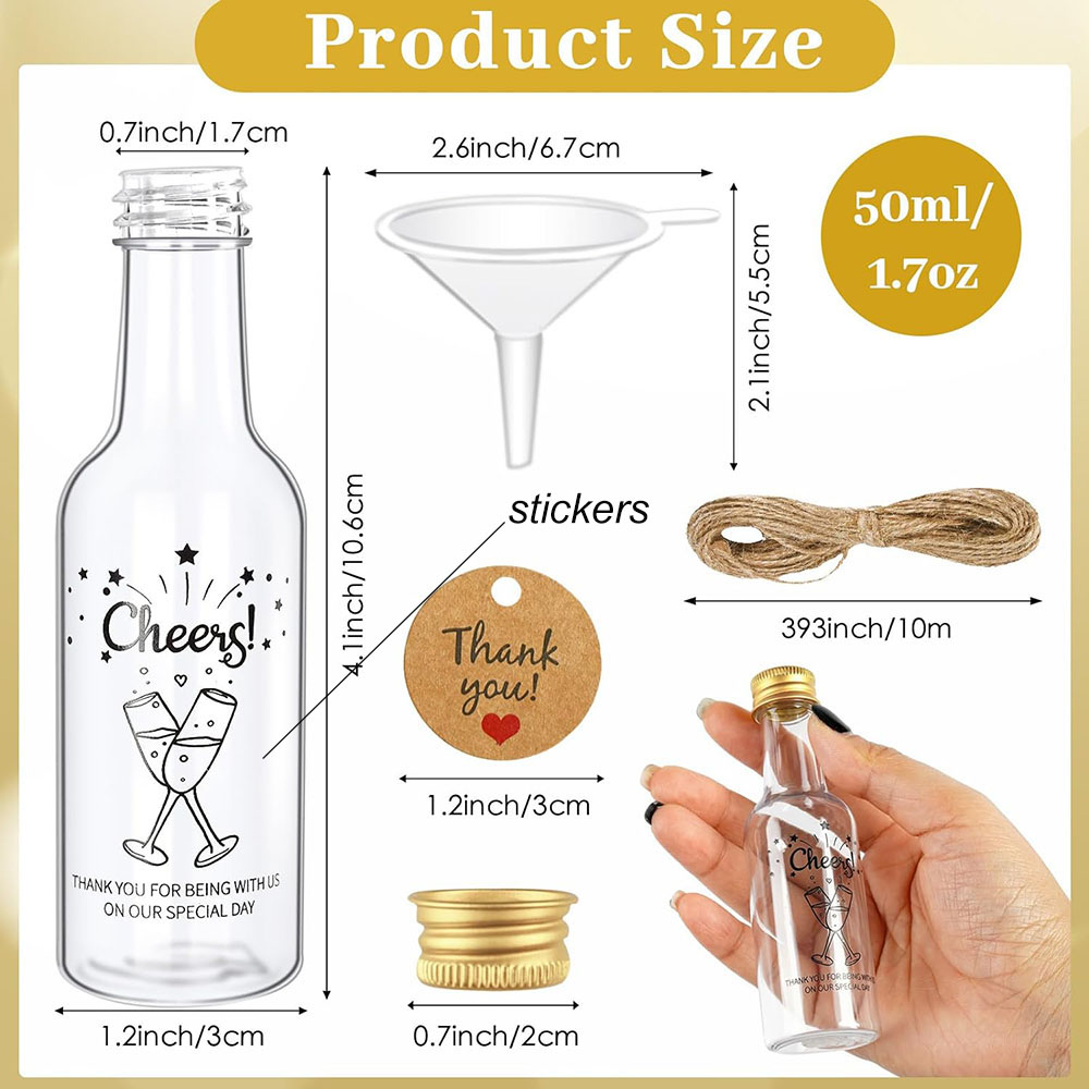 50Pack Mini Liquor Bottles,1.7 - Water Bottle Blank incelemesi ve fiyatı