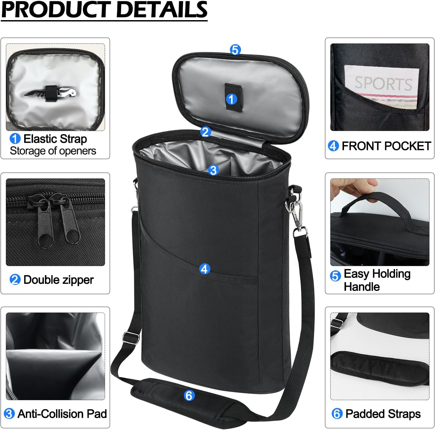 2 Bottle Wine Cooler Bag, Leak - Tote Bag Sublimation incelemesi ve fiyatı