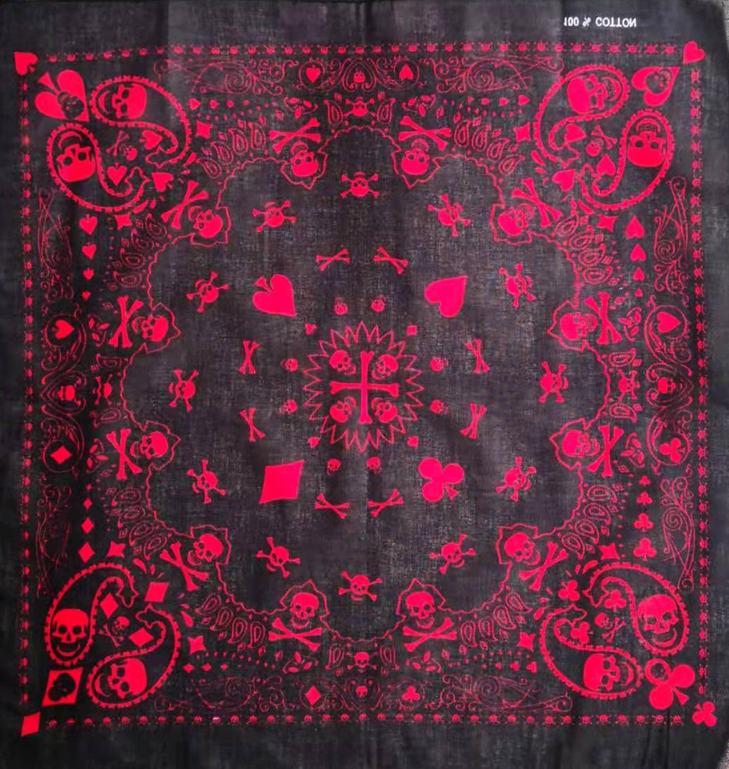 55cm White Black Red Skull Pok - Bandana Blank White incelemesi ve fiyatı