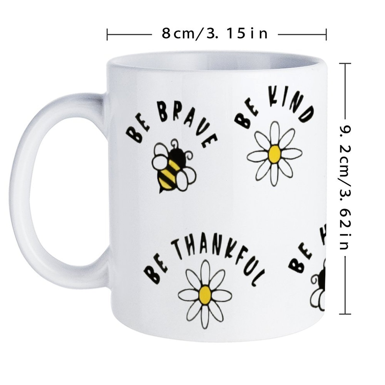Four Stickers With Bees And Da - Sublimation Mug White incelemesi ve fiyatı