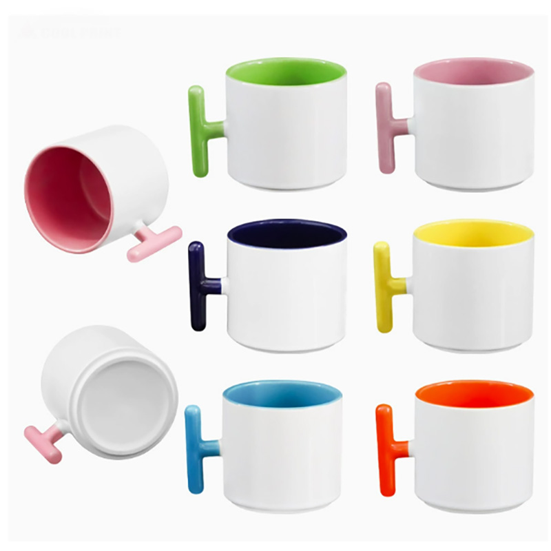 2PCS Creativity T-shaped handl - Sublimation Mug White incelemesi ve fiyatı