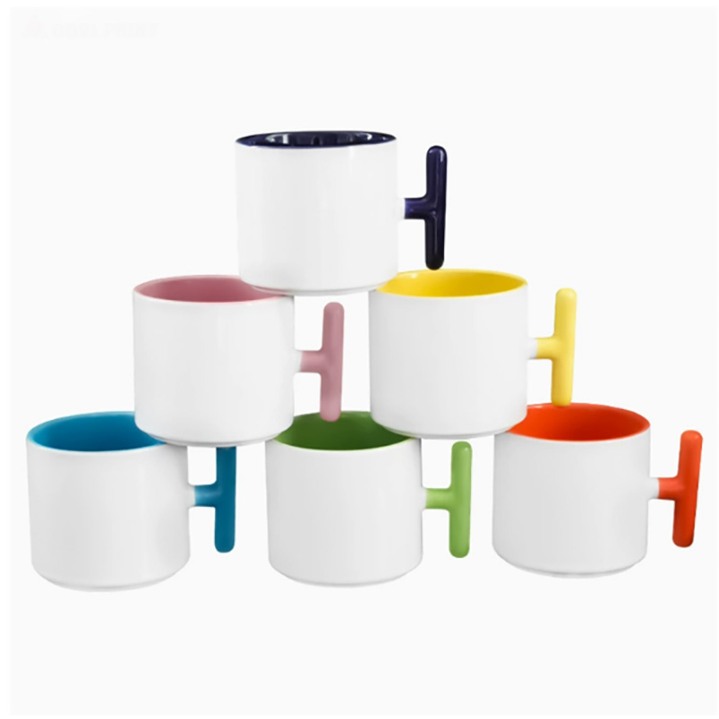 2PCS Creativity T-shaped handl - Sublimation Mug White incelemesi ve fiyatı