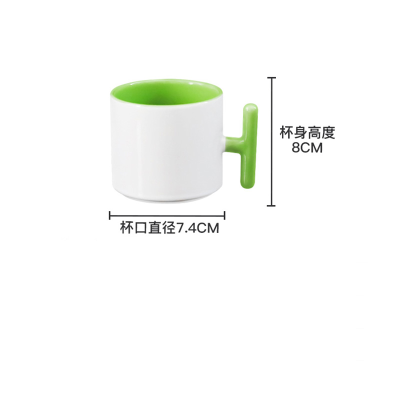 2PCS Creativity T-shaped handl - Sublimation Mug White incelemesi ve fiyatı