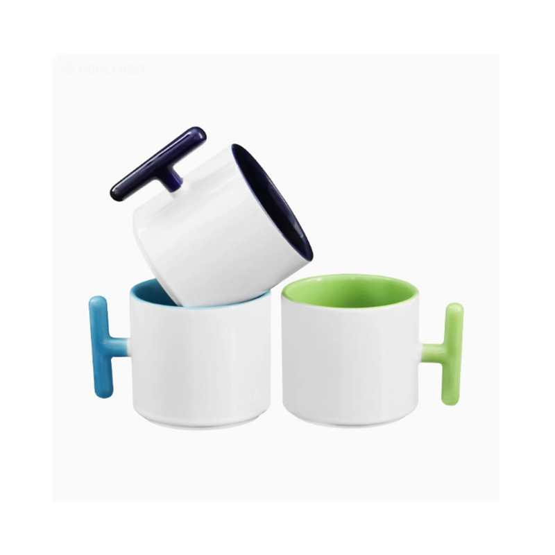 2PCS Creativity T-shaped handl - Sublimation Mug White incelemesi ve fiyatı