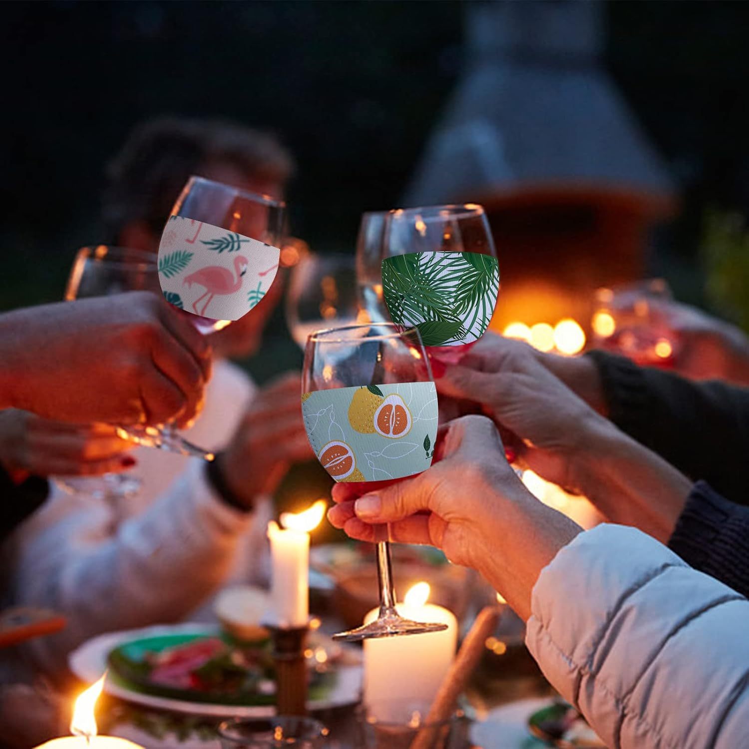 15 PCS Neoprene Wine Glass Sle - Puzzle Blank White incelemesi ve fiyatı