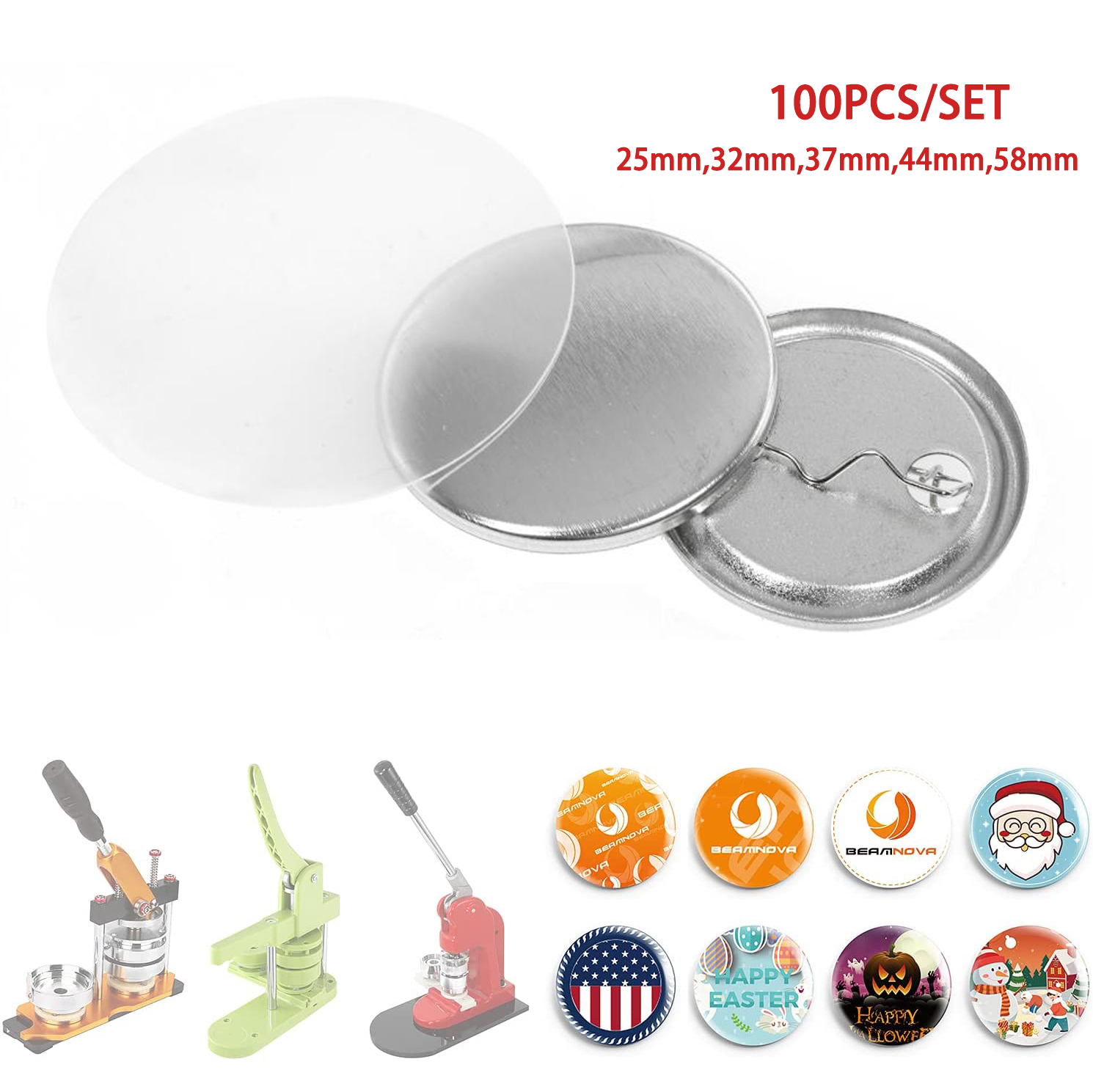 100PCS Metal Back Badge Button - Button Badge Blank incelemesi ve fiyatı