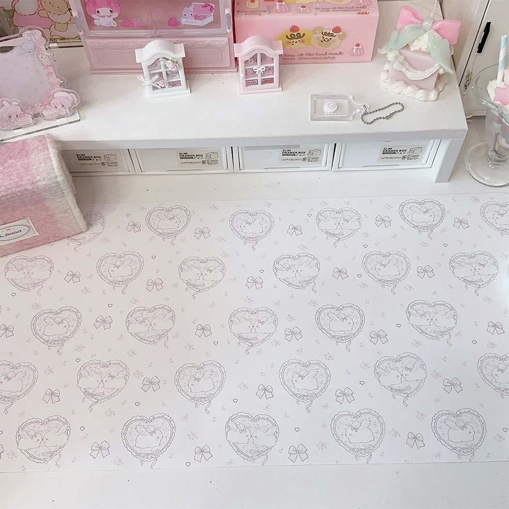 Kawaii Pink Rabbit Leather Des - Mouse Pad Blank Sublimation incelemesi ve fiyatı