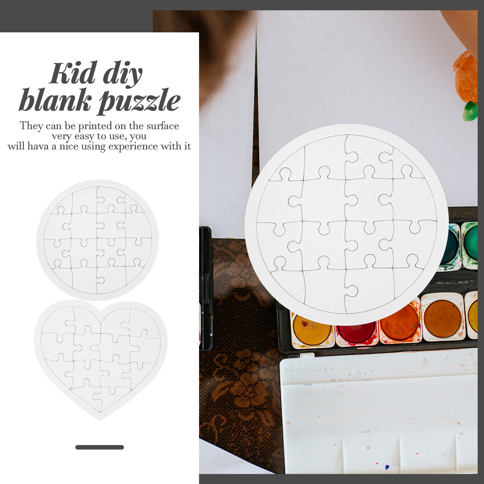 10Pcs Blank Kid DIY Puzzles Wh - Puzzle Blank White incelemesi ve fiyatı