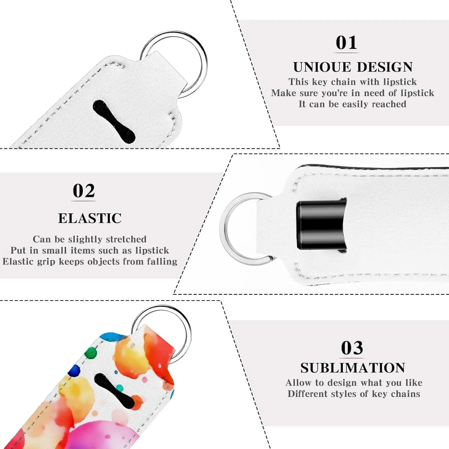 8 Pcs Sublimation Lipstick Key - Puzzle Blank White incelemesi ve fiyatı
