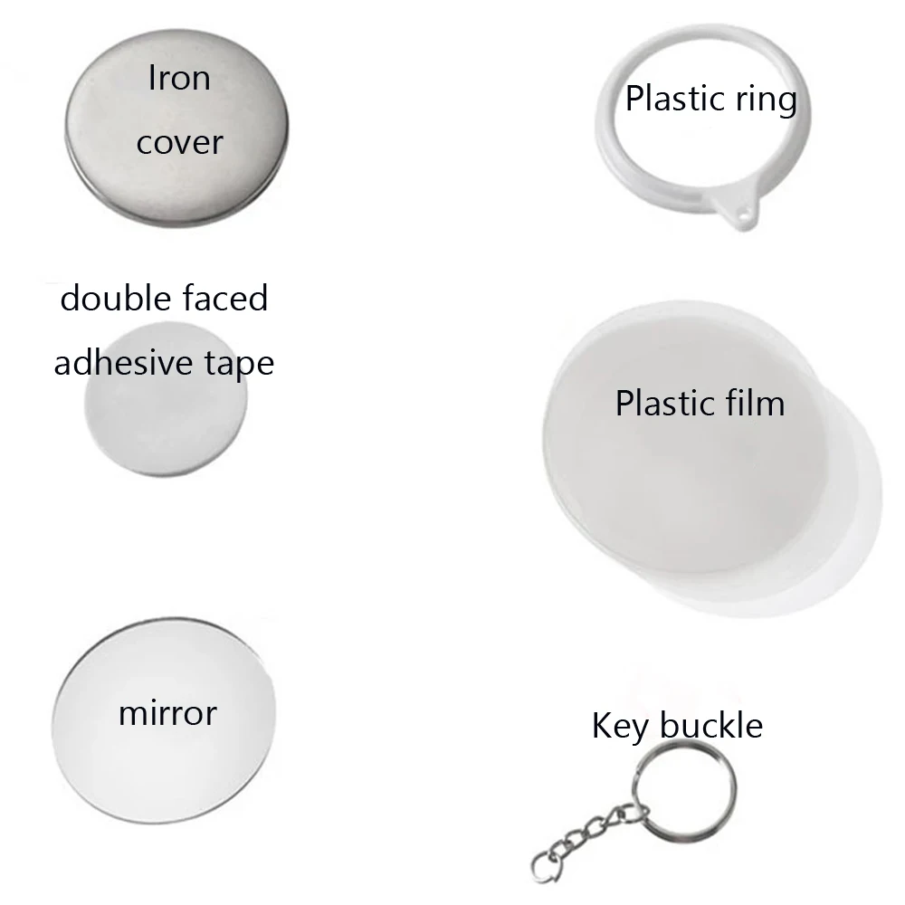 New 100PCS Key Ring Mirror Bla - Button Badge Blank incelemesi ve fiyatı