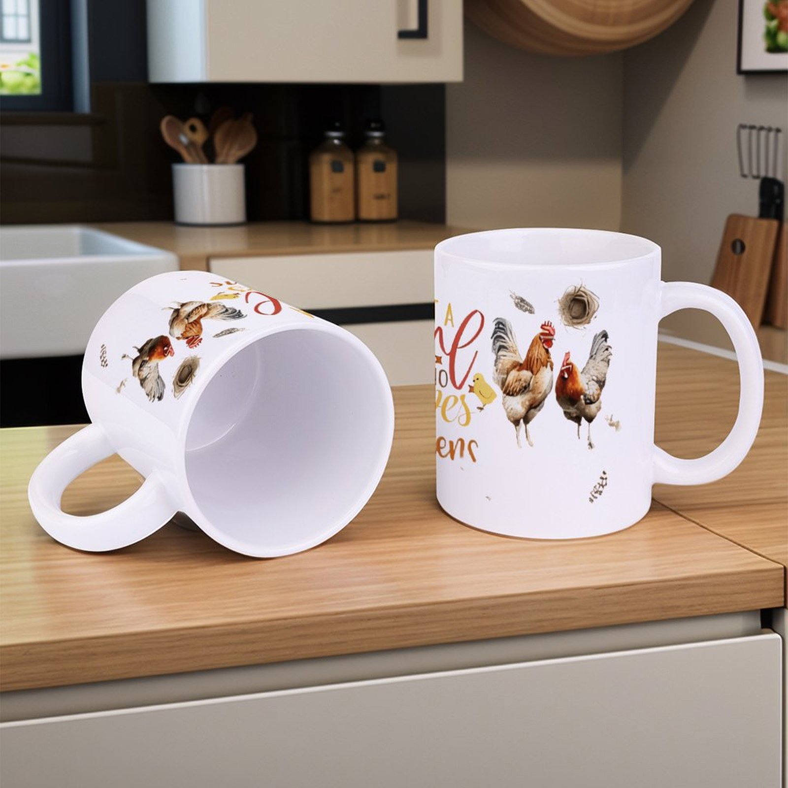 Just A Girl Who Loves Chickens - Sublimation Mug White incelemesi ve fiyatı