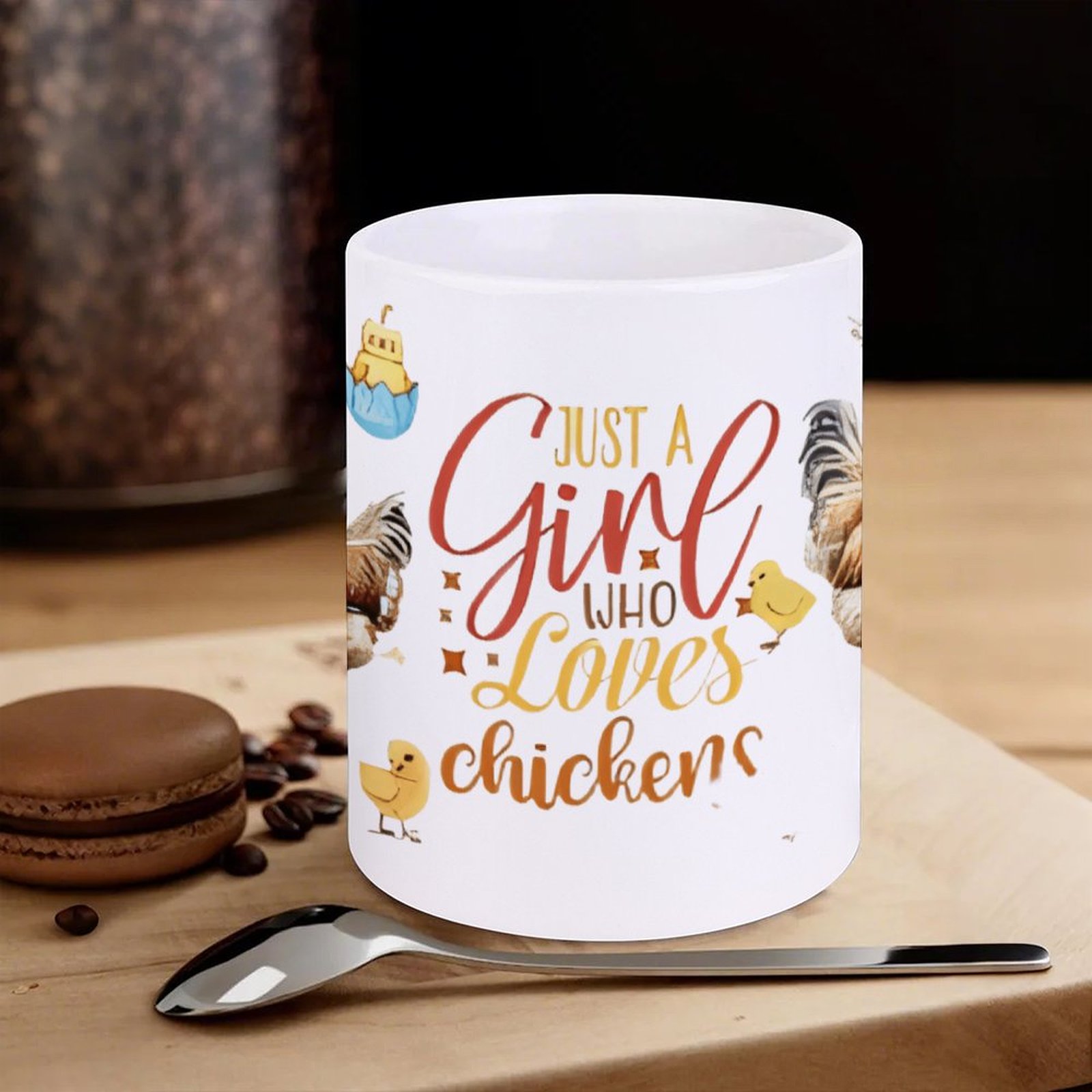 Just A Girl Who Loves Chickens - Sublimation Mug White incelemesi ve fiyatı