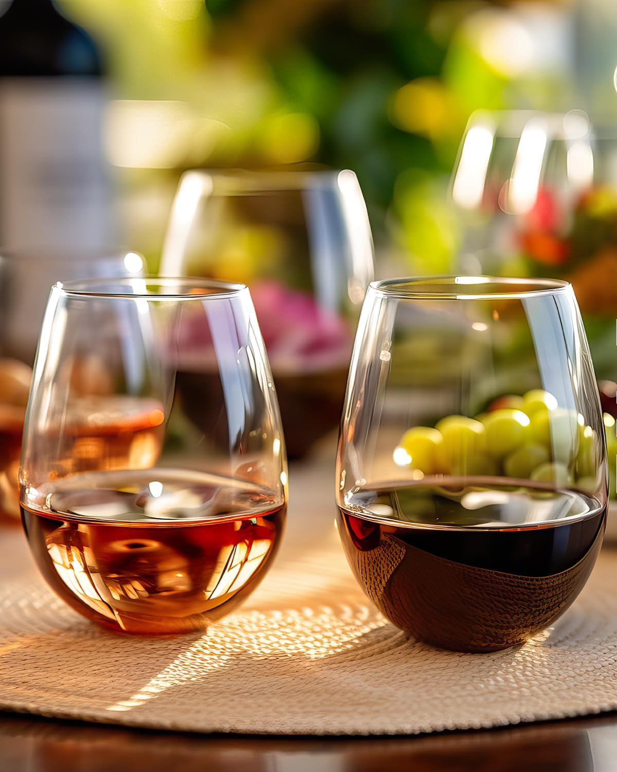 Stemless Wine Glasses Set of 4 - Tumbler 20Oz White incelemesi ve fiyatı