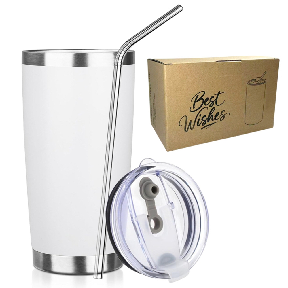 20oz Tumbler Mug with Lid and  - Tumbler 20Oz White incelemesi ve fiyatı