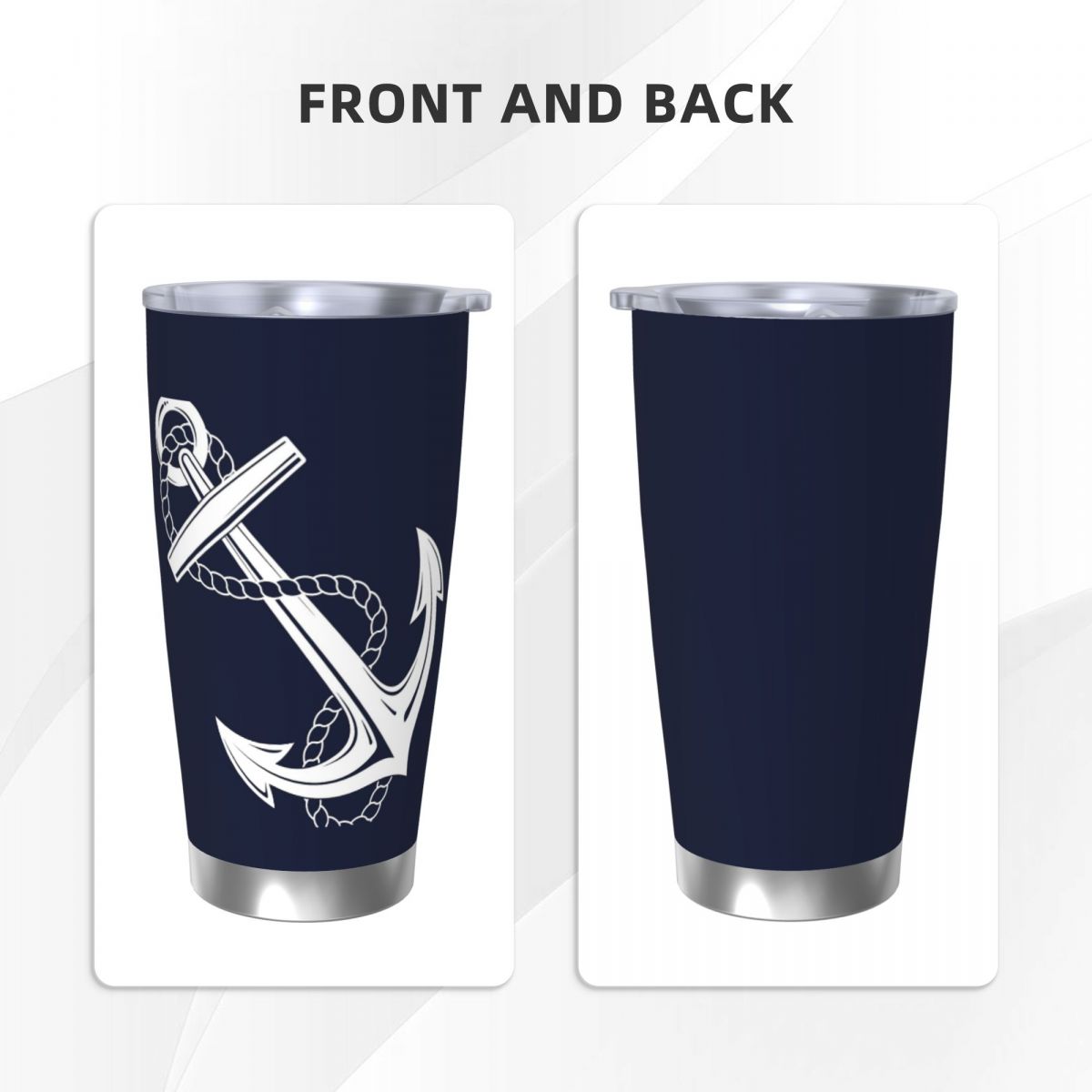 Anchor Nautical White & Navy S - Tumbler 20Oz White incelemesi ve fiyatı